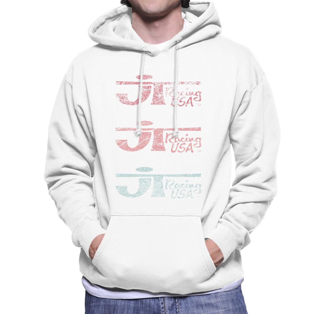 JT Racing Faded Trio Of Logos Men's Hooded Sweatshirt-ALL + EVERY