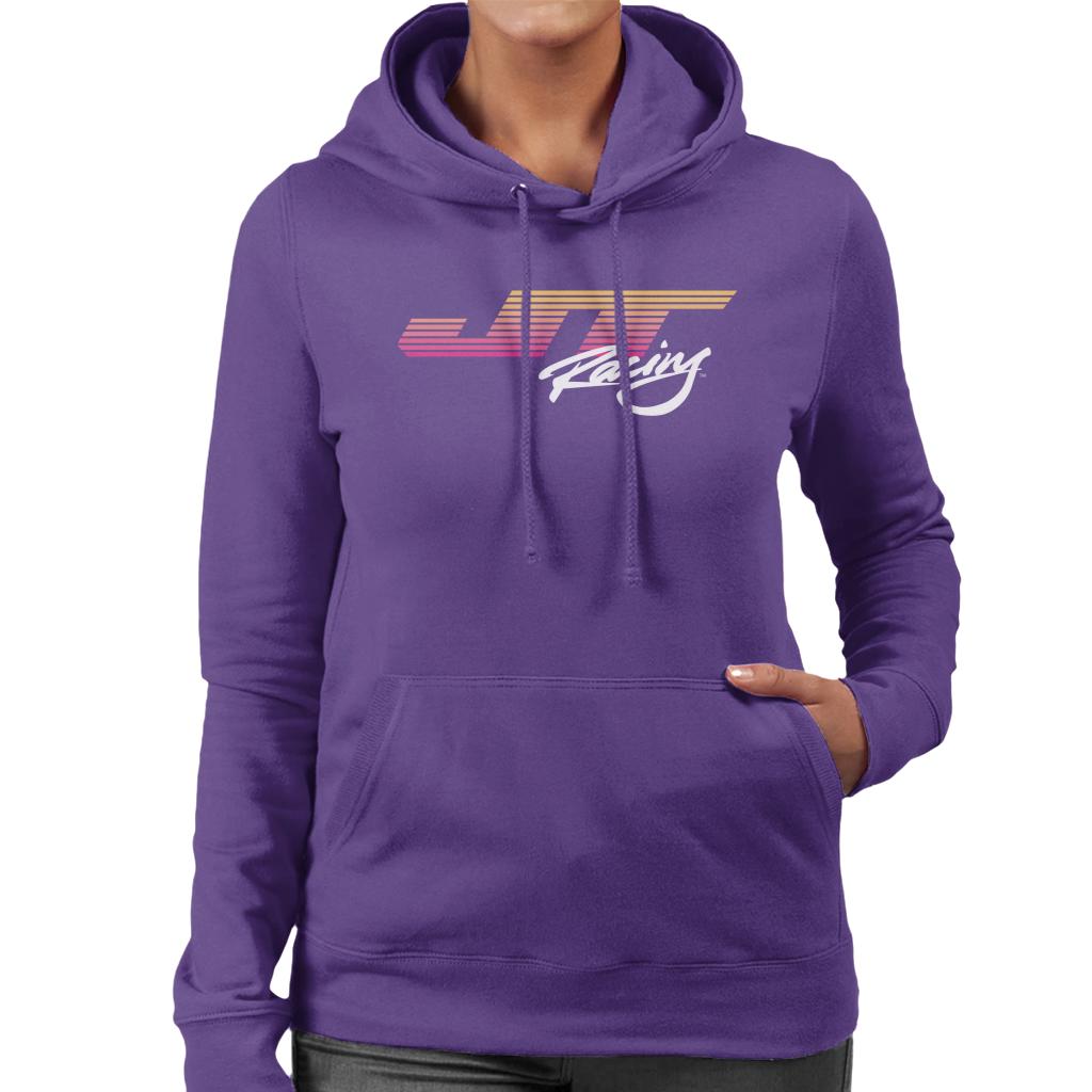 JT Racing Sunset Stripes Logo Women's Hooded Sweatshirt-ALL + EVERY