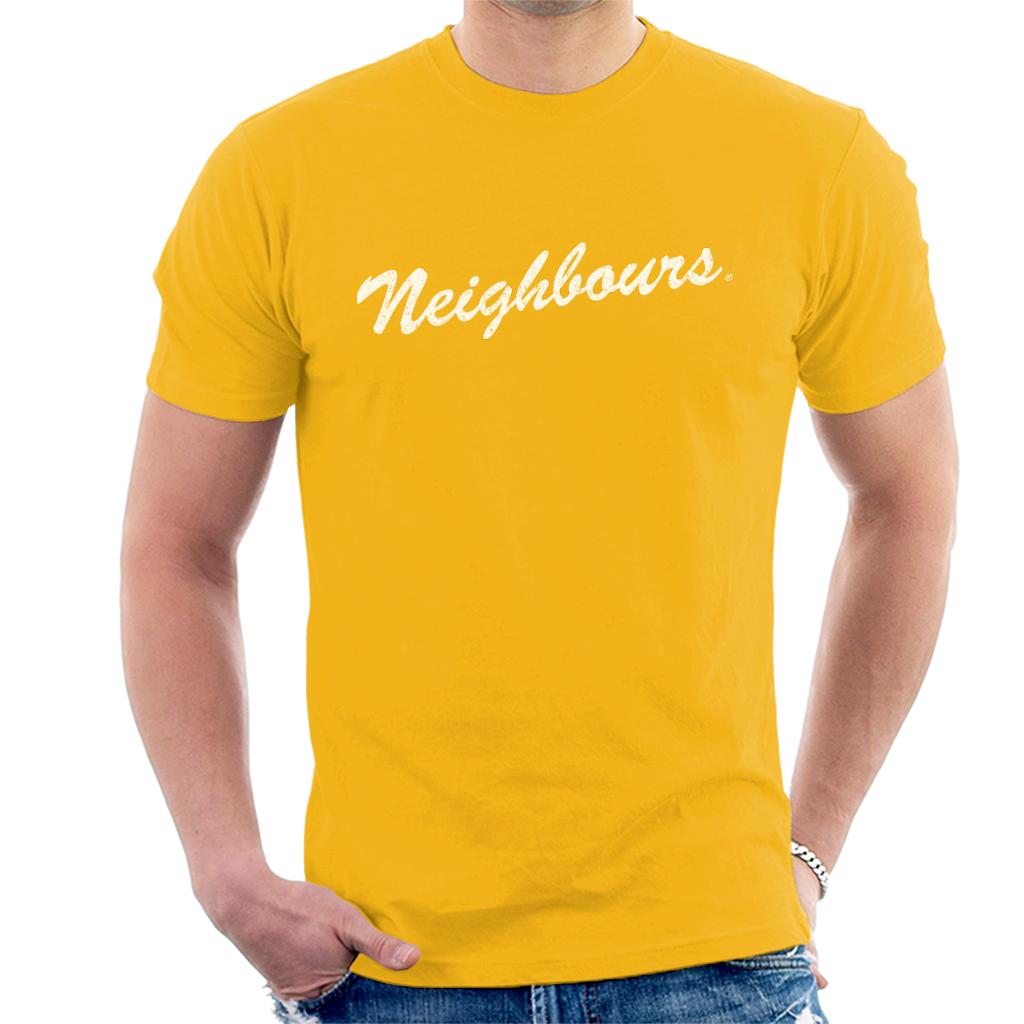 Neighbours White Logo Men's T-Shirt-ALL + EVERY