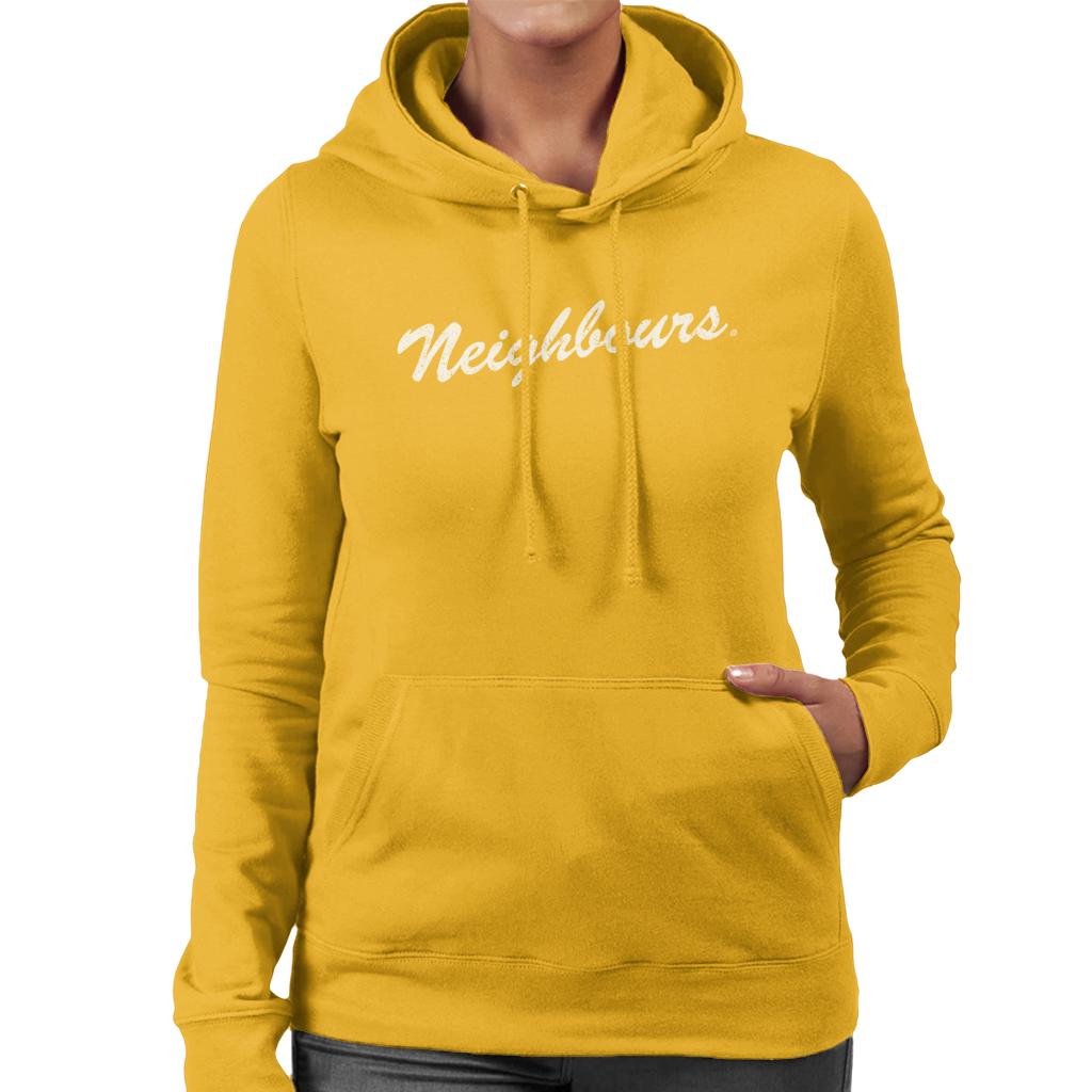 Neighbours White Logo Women's Hooded Sweatshirt-ALL + EVERY