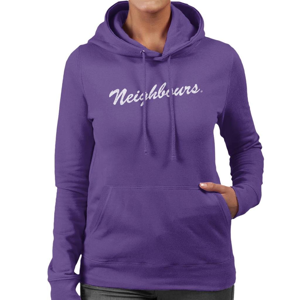 Neighbours White Logo Women's Hooded Sweatshirt-ALL + EVERY