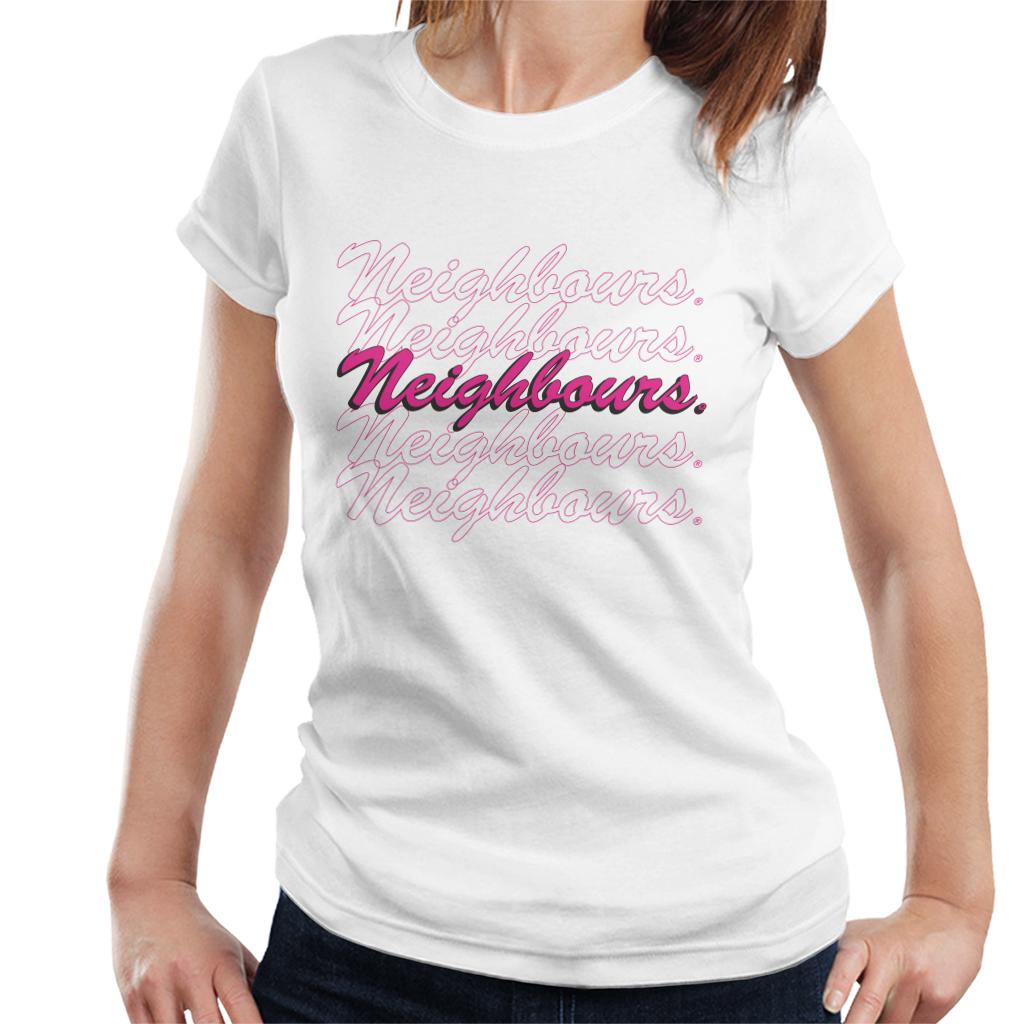 Neighbours Pink Logo Women's T-Shirt-ALL + EVERY