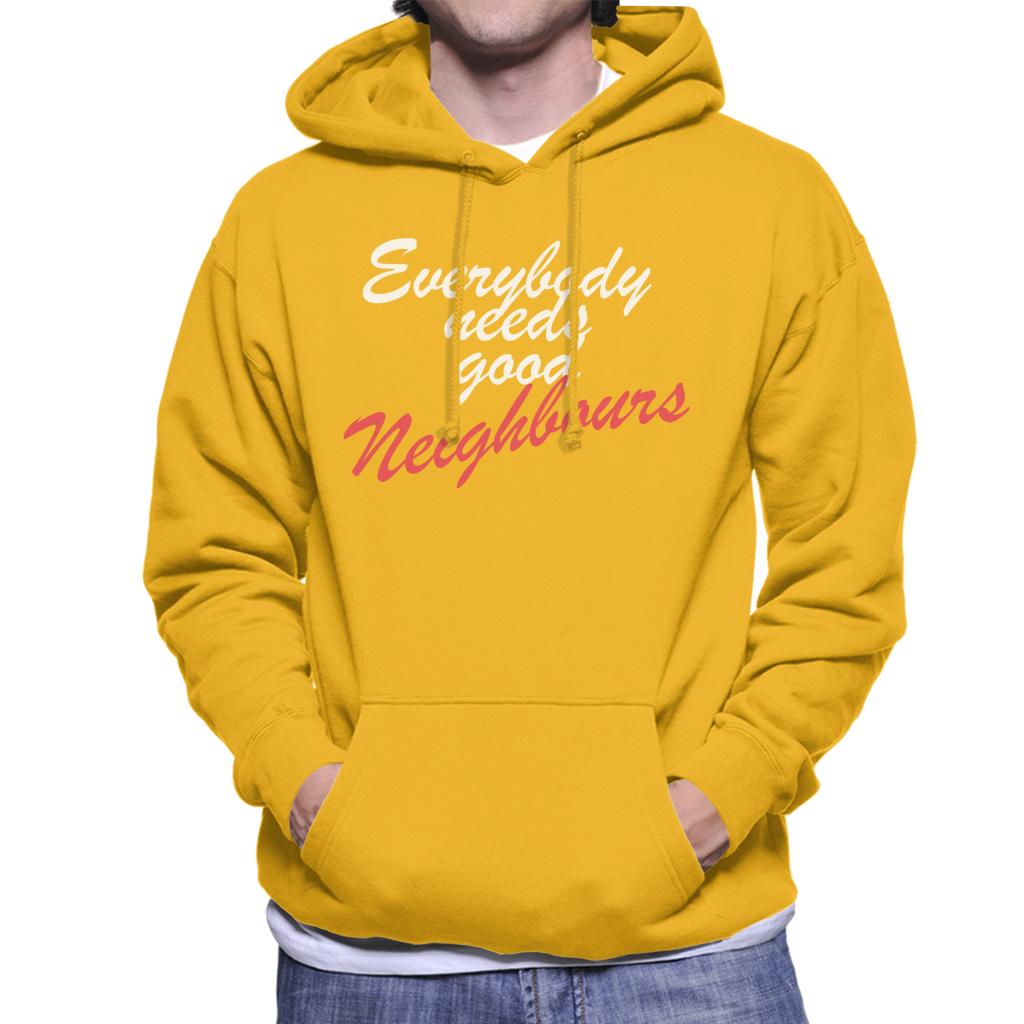 Neighbours Everybody Needs Good Men's Hooded Sweatshirt-ALL + EVERY