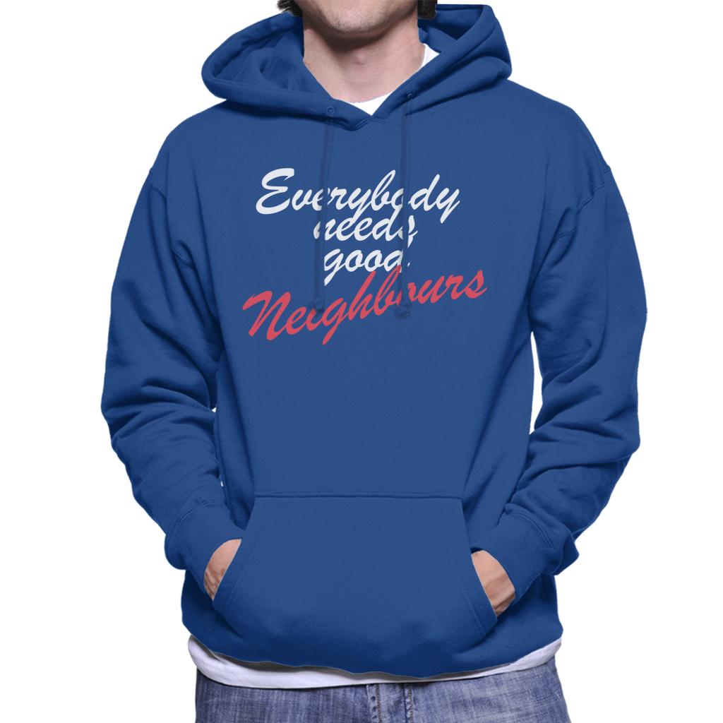 Neighbours Everybody Needs Good Men's Hooded Sweatshirt-ALL + EVERY