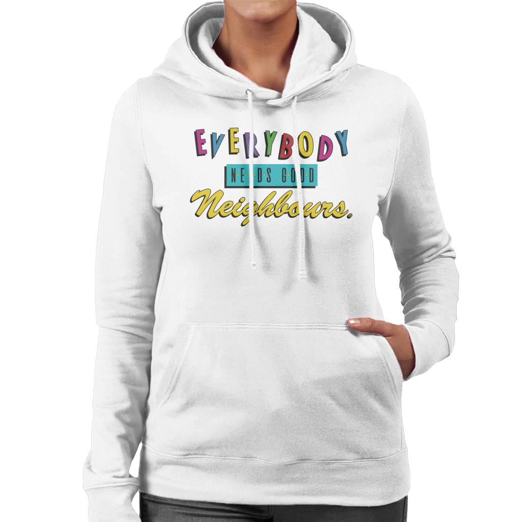 Neighbours Everybody Needs Good Theme Song Women's Hooded Sweatshirt-ALL + EVERY