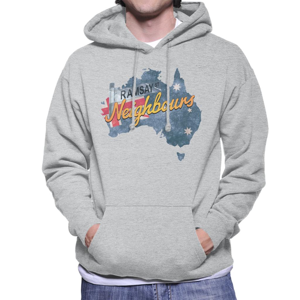 Neighbours Ramsay St Australian Flag Men's Hooded Sweatshirt-ALL + EVERY