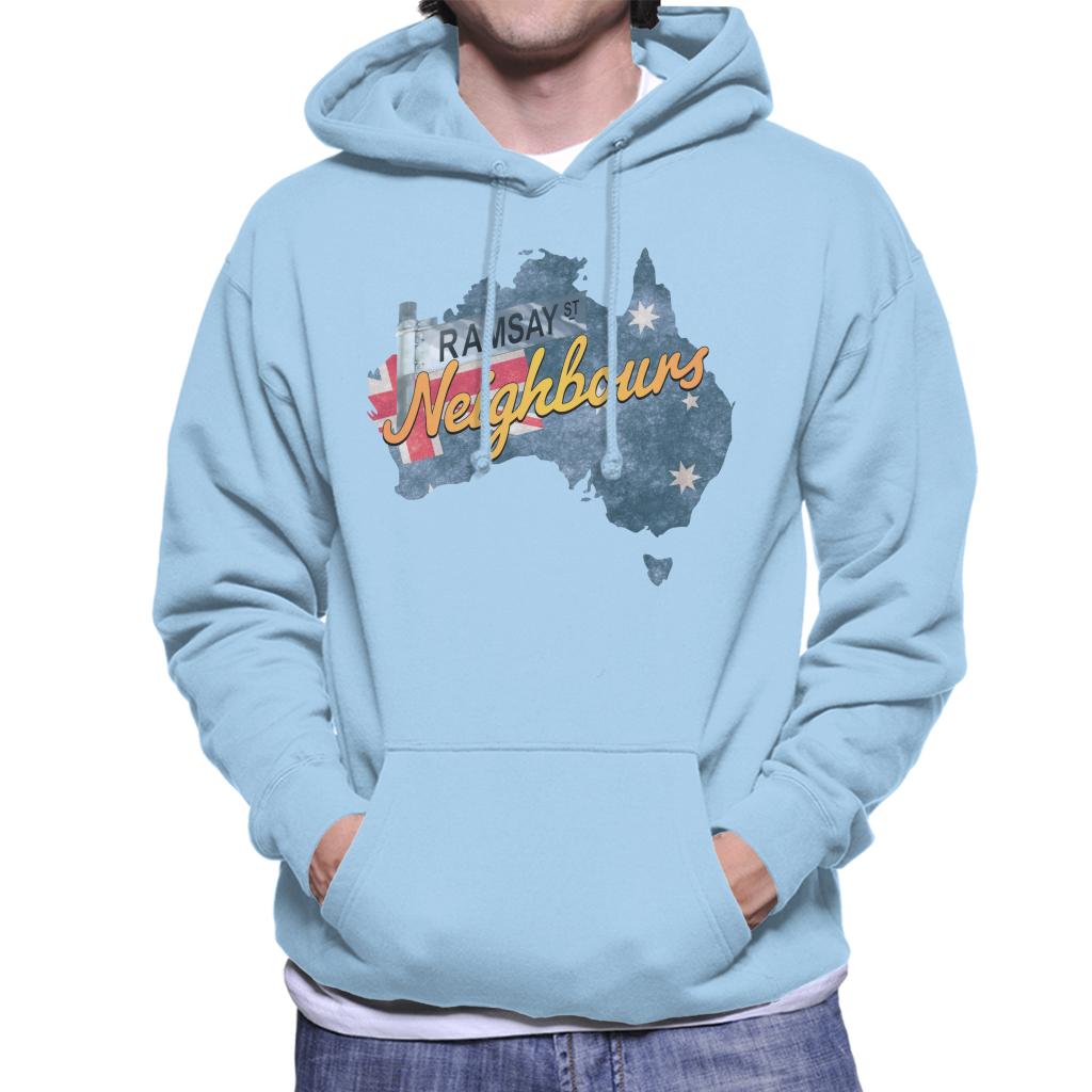 Neighbours Ramsay St Australian Flag Men's Hooded Sweatshirt-ALL + EVERY