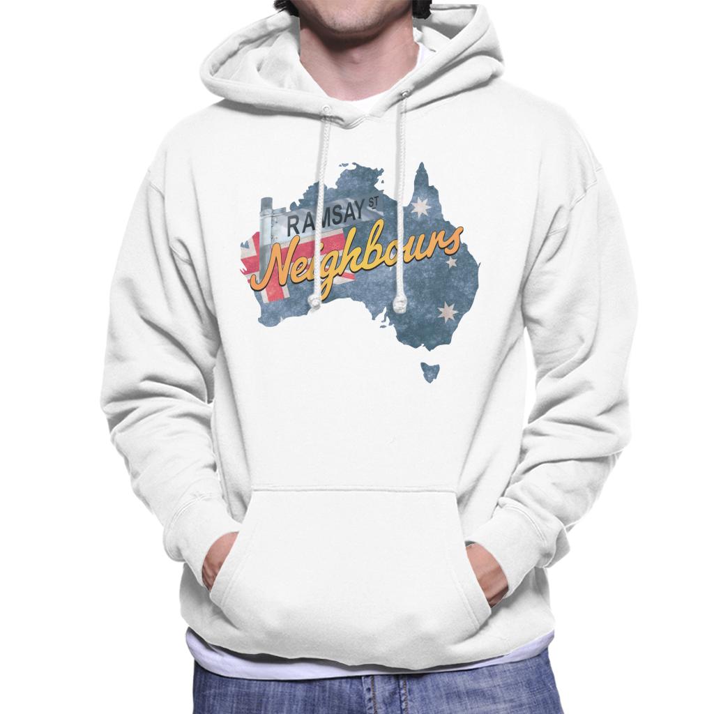 Neighbours Ramsay St Australian Flag Men's Hooded Sweatshirt-ALL + EVERY