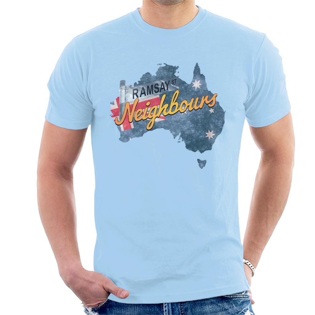 Neighbours Ramsay St Australian Flag Men's T-Shirt-ALL + EVERY