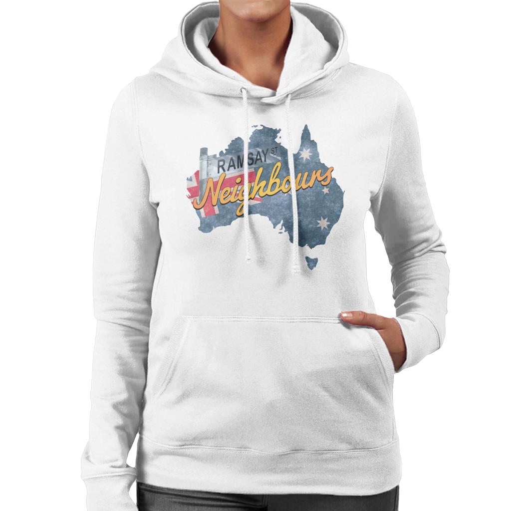 Neighbours Ramsay St Australian Flag Women's Hooded Sweatshirt-ALL + EVERY