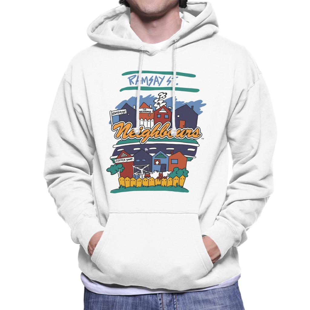 Neighbours Ramsay St Houses Men's Hooded Sweatshirt-ALL + EVERY