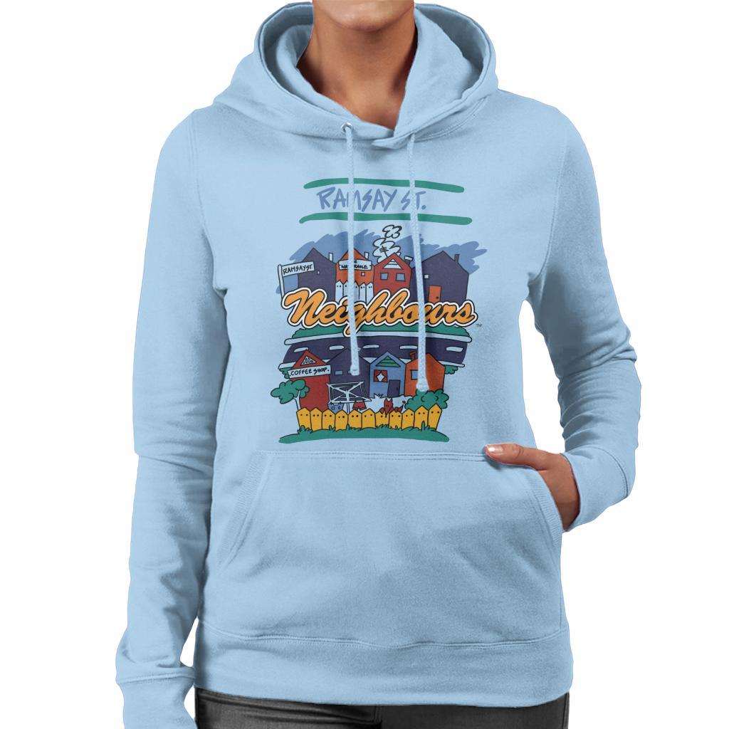 Neighbours Ramsay St Houses Women's Hooded Sweatshirt-ALL + EVERY