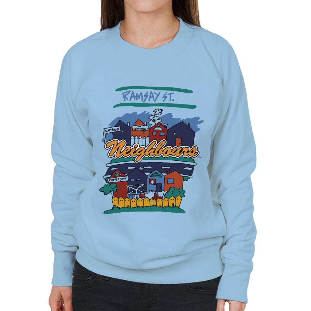 Neighbours Ramsay St Houses Women's Sweatshirt-ALL + EVERY