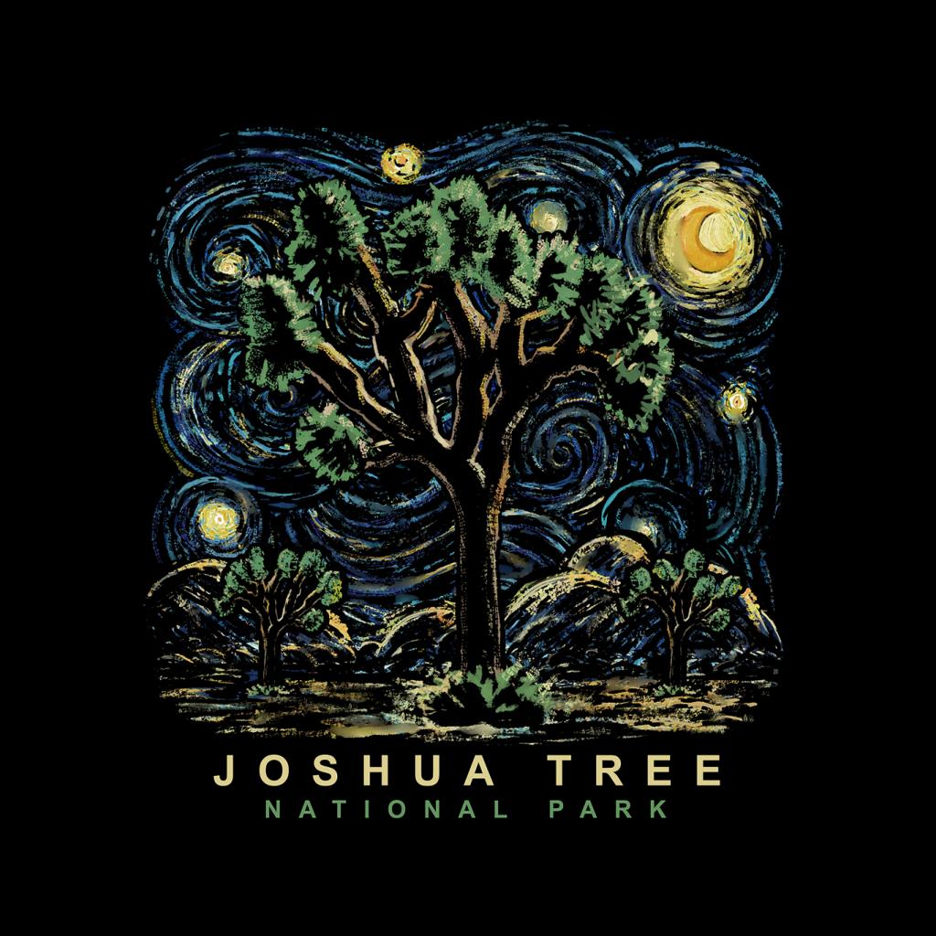 US National Parks Joshua Tree Oil On Canvas Style Men's T-Shirt-ALL + EVERY