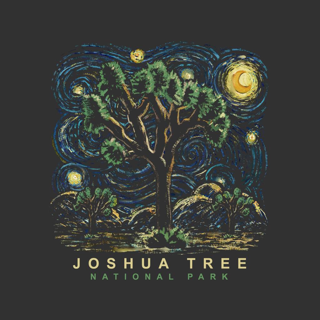 US National Parks Joshua Tree Oil On Canvas Style Men's T-Shirt-ALL + EVERY