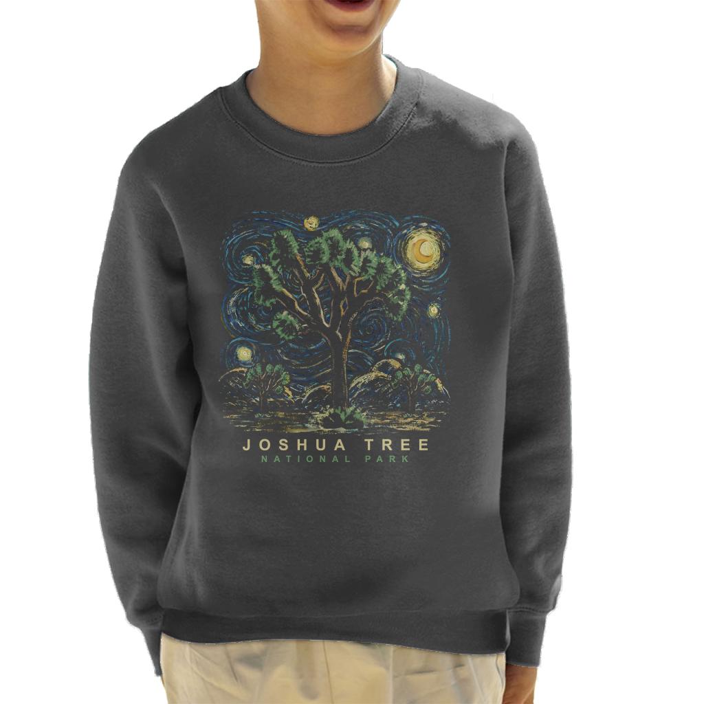 US National Parks Joshua Tree Oil On Canvas Style Kid's Sweatshirt-ALL + EVERY