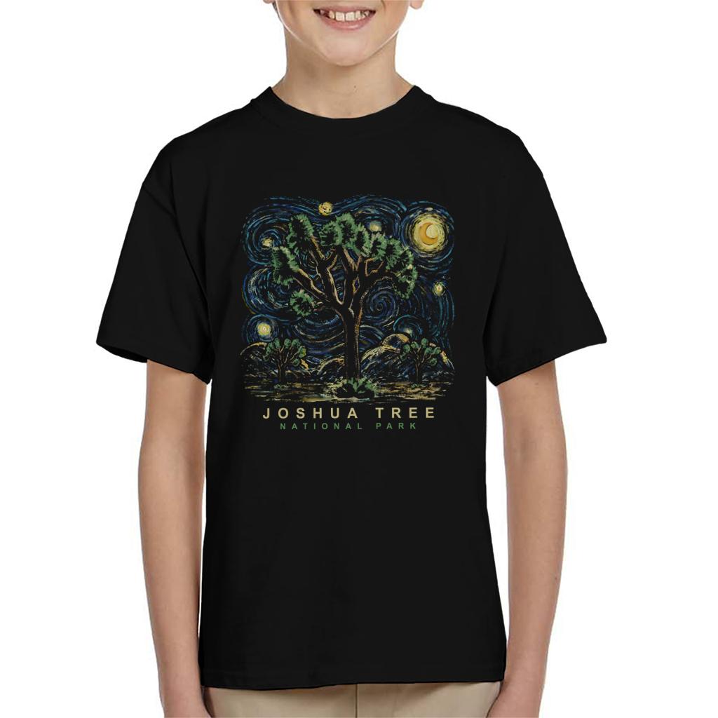 US National Parks Joshua Tree Oil On Canvas Style Kid's T-Shirt-ALL + EVERY