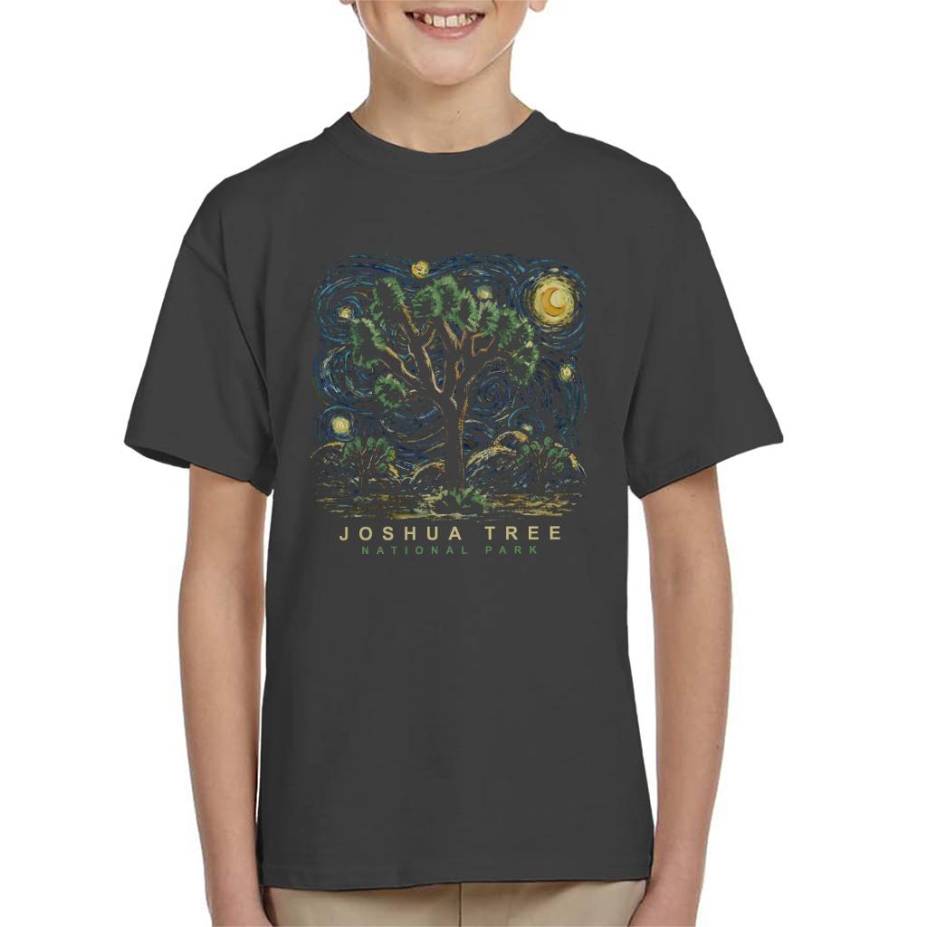 US National Parks Joshua Tree Oil On Canvas Style Kid's T-Shirt-ALL + EVERY