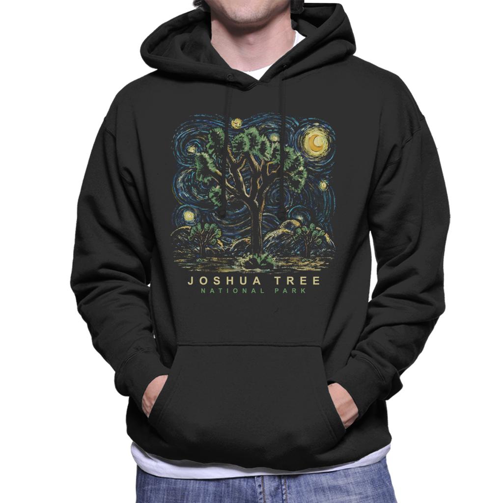 US National Parks Joshua Tree Oil On Canvas Style Men's Hooded Sweatshirt-ALL + EVERY