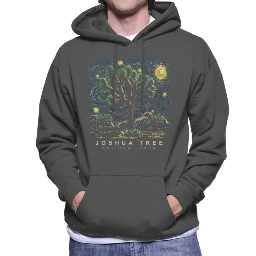 US National Parks Joshua Tree Oil On Canvas Style Men's Hooded Sweatshirt-ALL + EVERY