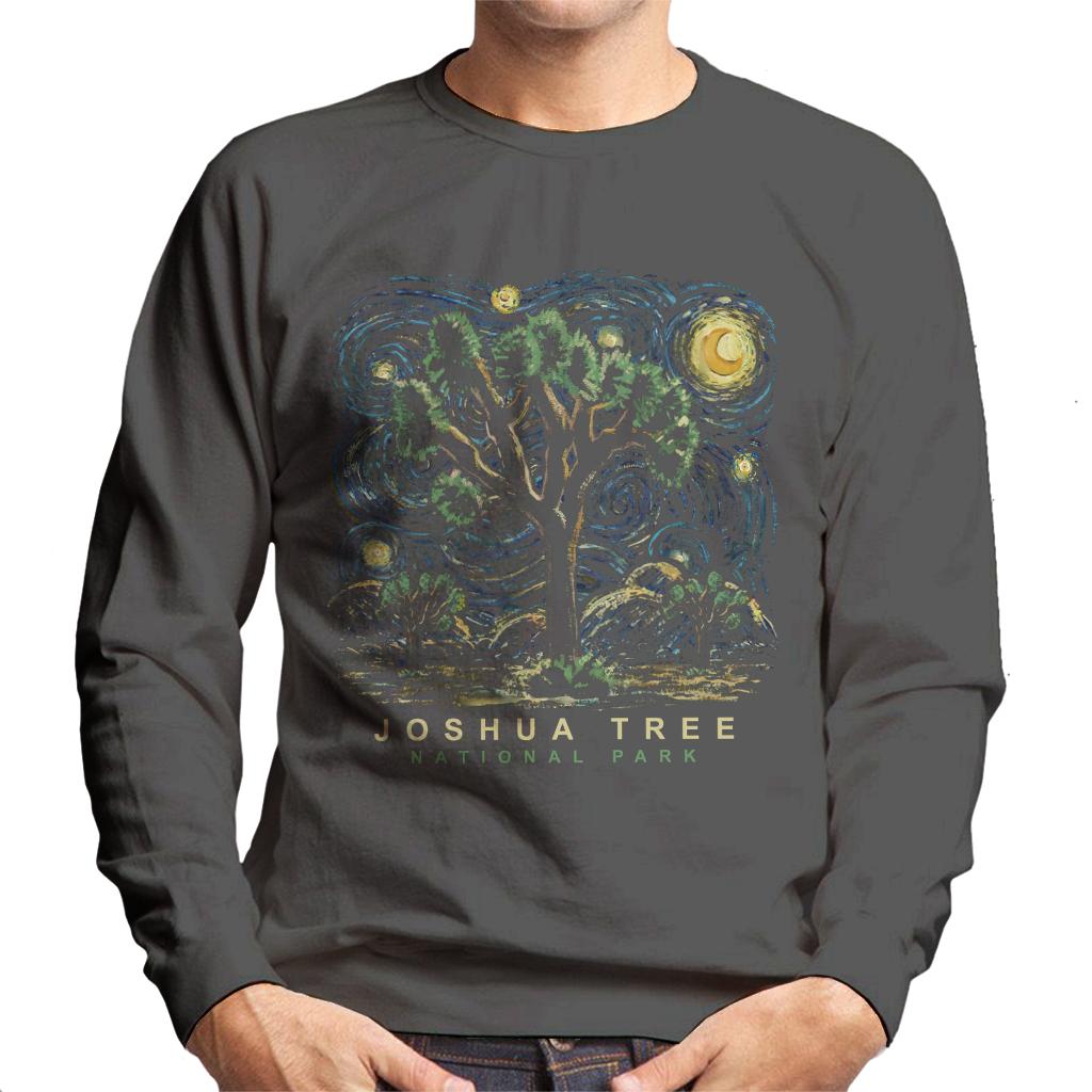 US National Parks Joshua Tree Oil On Canvas Style Men's Sweatshirt-ALL + EVERY