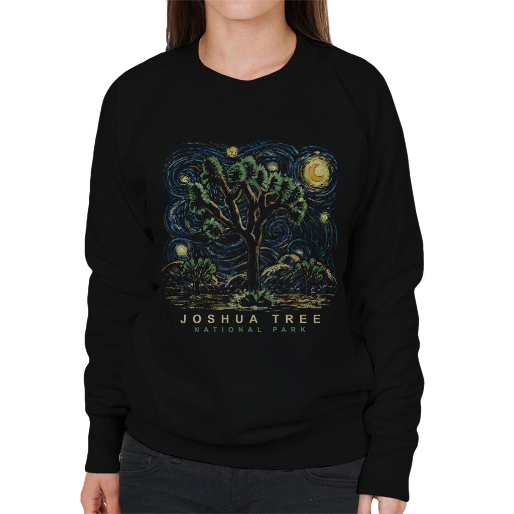 US National Parks Joshua Tree Oil On Canvas Style Women's Sweatshirt-ALL + EVERY