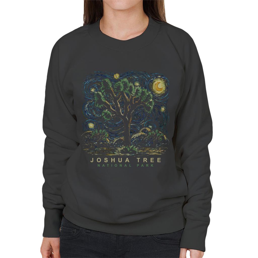 US National Parks Joshua Tree Oil On Canvas Style Women's Sweatshirt-ALL + EVERY