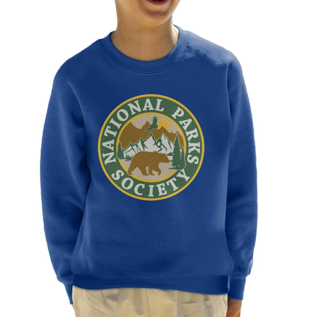 US National Parks Society Bear Roaming Badge Kid's Sweatshirt-ALL + EVERY