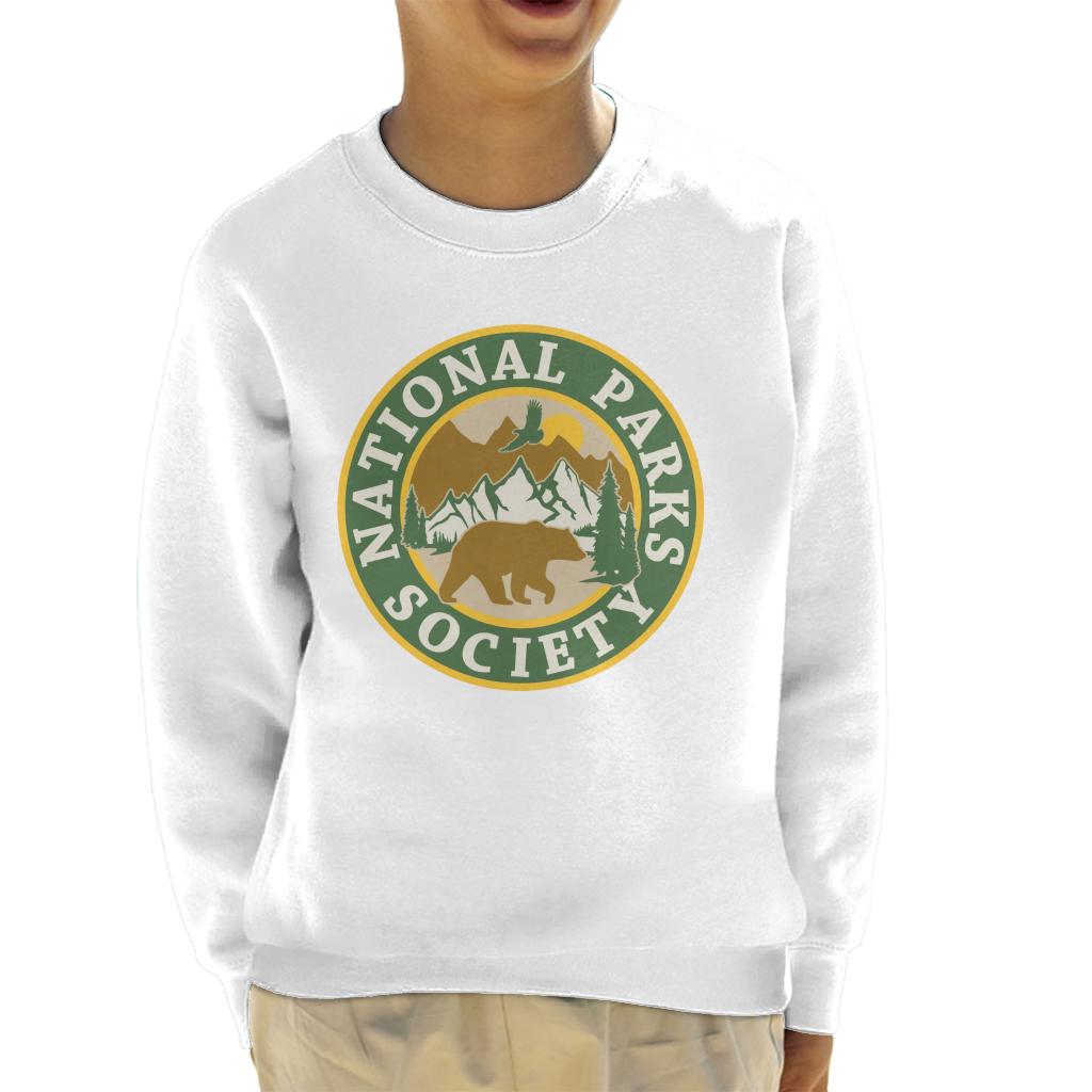 US National Parks Society Bear Roaming Badge Kid's Sweatshirt-ALL + EVERY