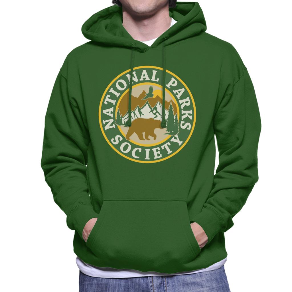 US National Parks Society Bear Roaming Badge Men's Hooded Sweatshirt-ALL + EVERY