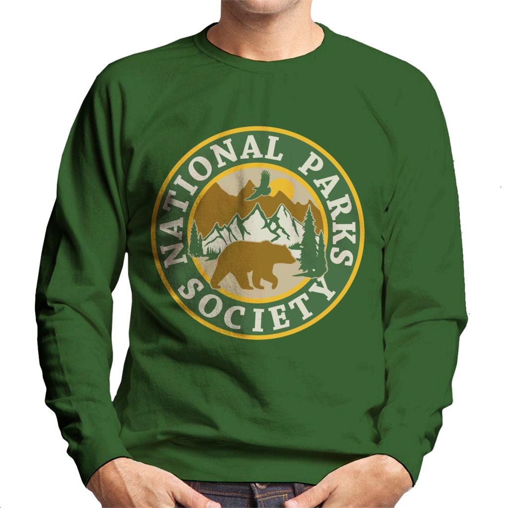 US National Parks Society Bear Roaming Badge Men's Sweatshirt-ALL + EVERY