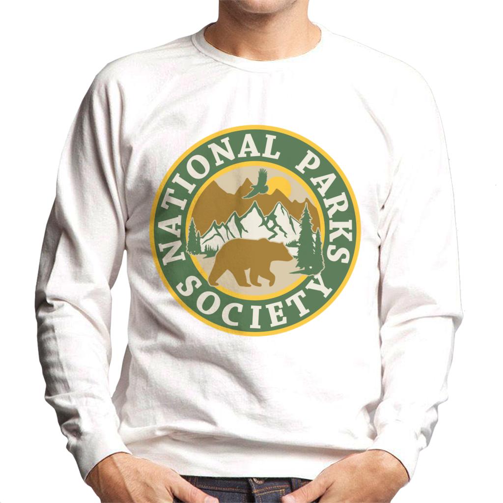 US National Parks Society Bear Roaming Badge Men's Sweatshirt-ALL + EVERY