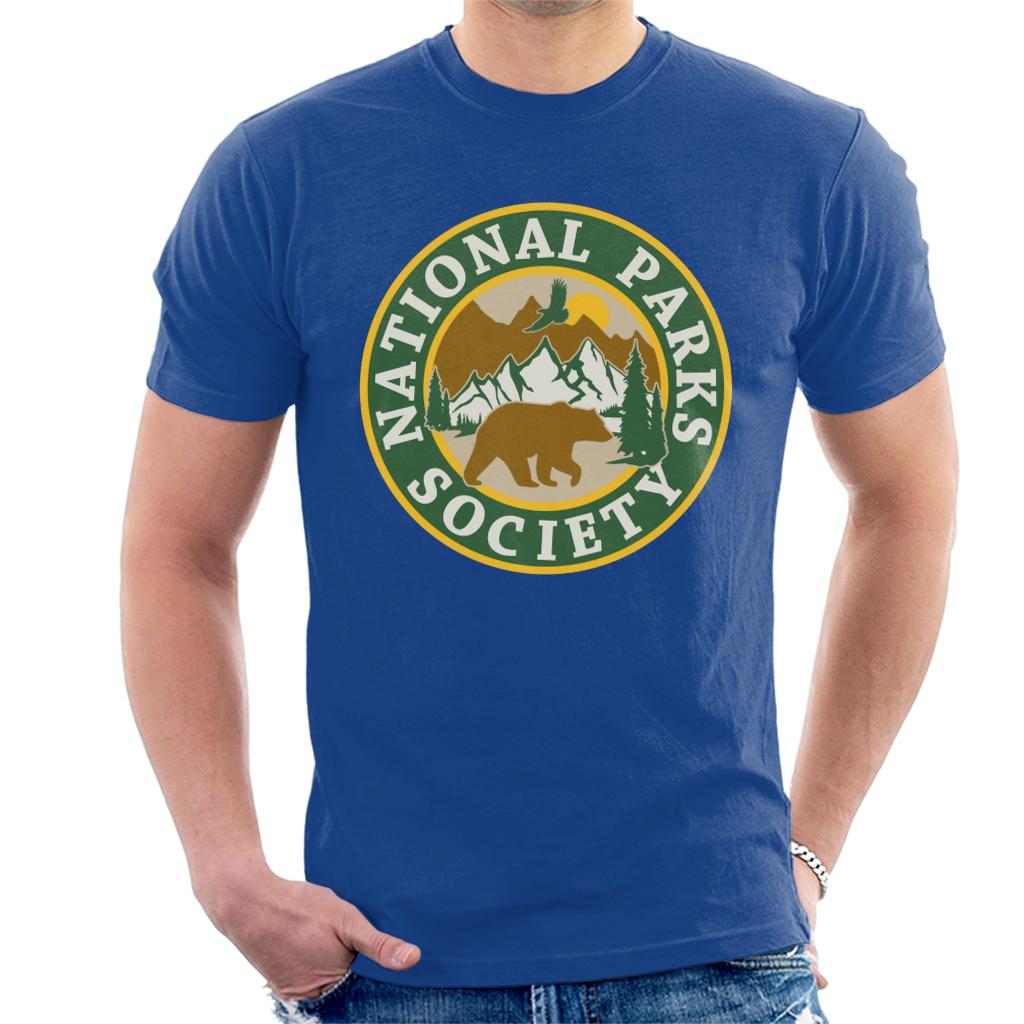 US National Parks Society Bear Roaming Badge Men's T-Shirt-ALL + EVERY