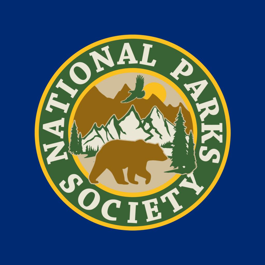 US National Parks Society Bear Roaming Badge Kid's T-Shirt-ALL + EVERY