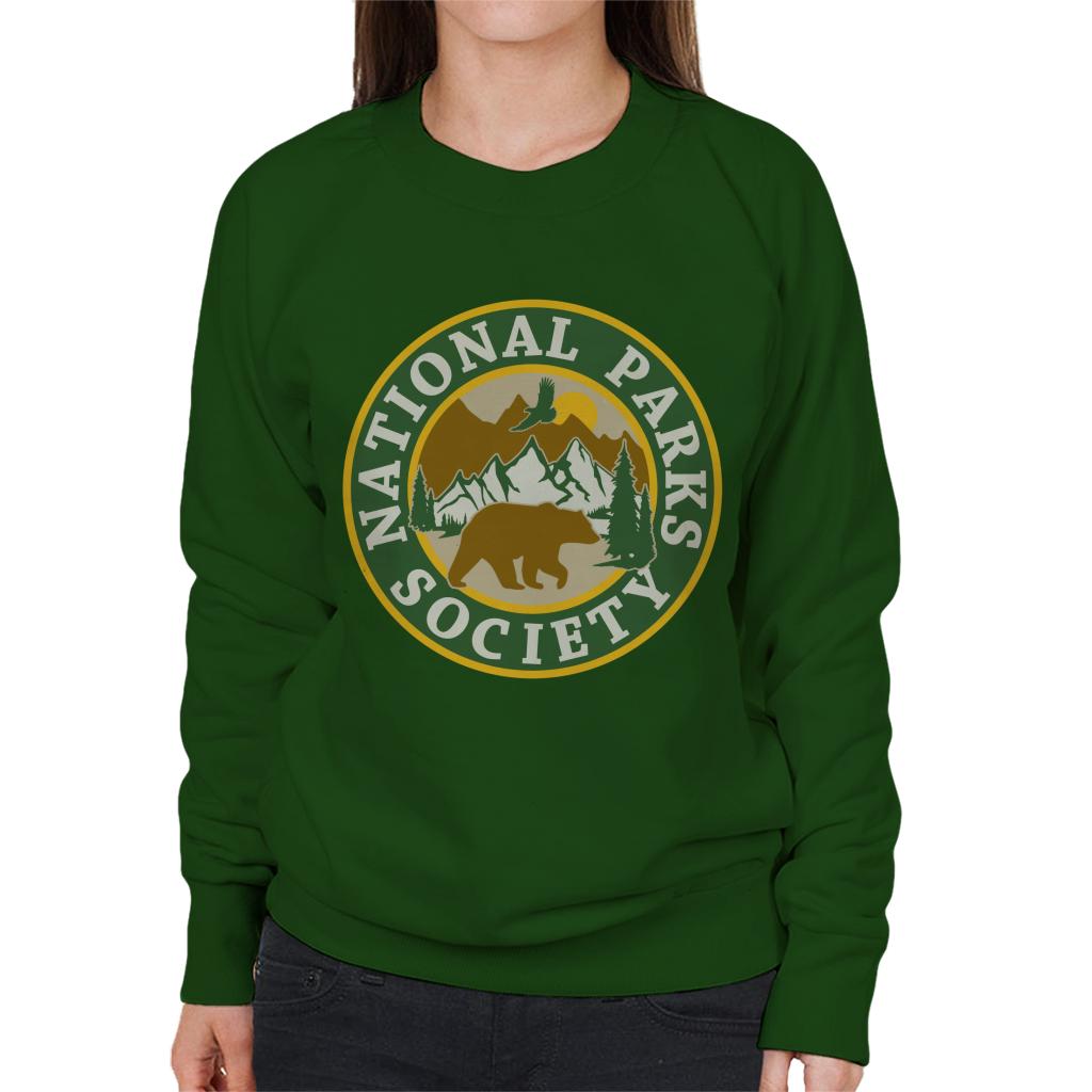 US National Parks Society Bear Roaming Badge Women's Sweatshirt-ALL + EVERY