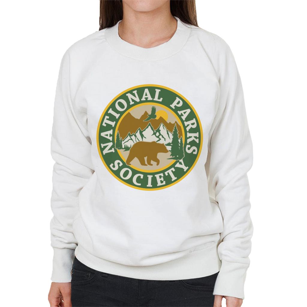 US National Parks Society Bear Roaming Badge Women's Sweatshirt-ALL + EVERY