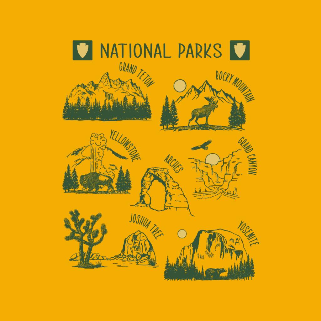 US National Parks Montage Women's T-Shirt-ALL + EVERY