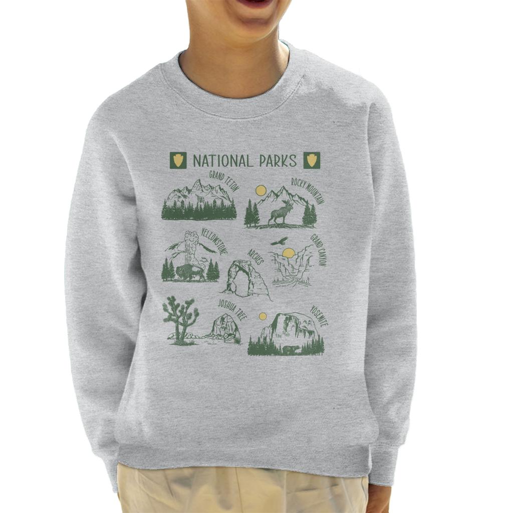 US National Parks Montage Kid's Sweatshirt-ALL + EVERY