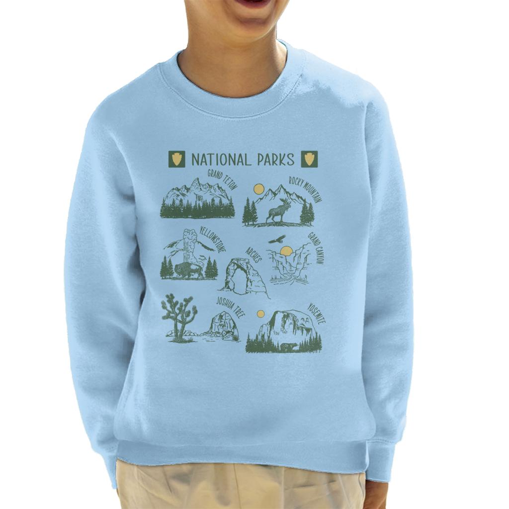 US National Parks Montage Kid's Sweatshirt-ALL + EVERY