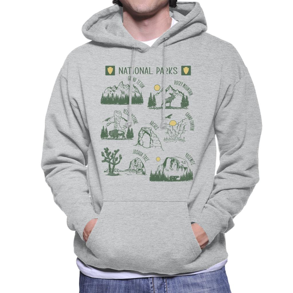 US National Parks Montage Men's Hooded Sweatshirt-ALL + EVERY