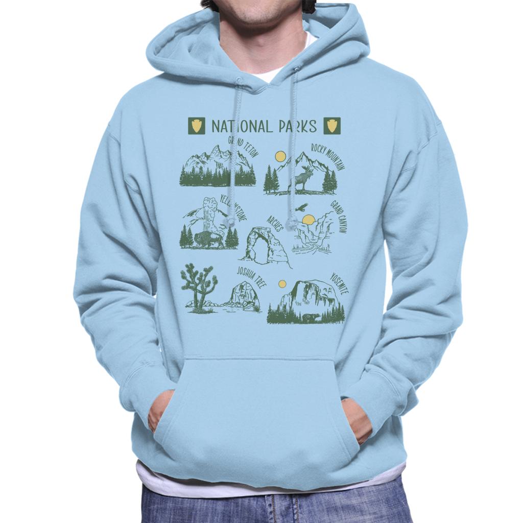 US National Parks Montage Men's Hooded Sweatshirt-ALL + EVERY