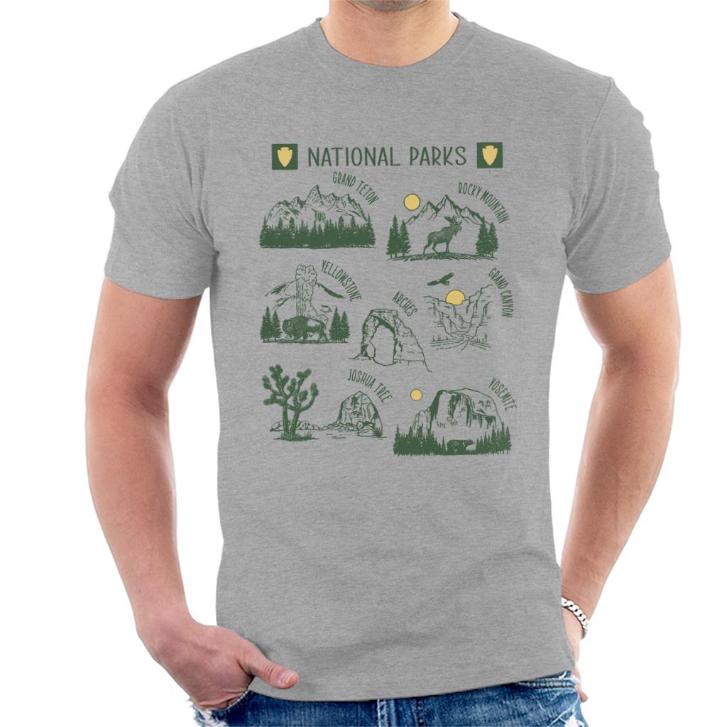 US National Parks Montage Men's T-Shirt-ALL + EVERY