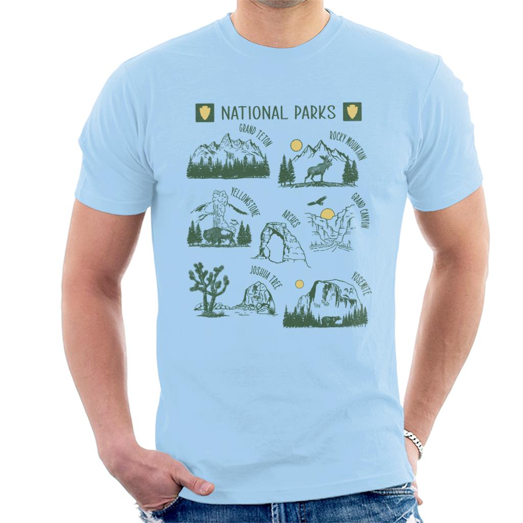 US National Parks Montage Men's T-Shirt-ALL + EVERY