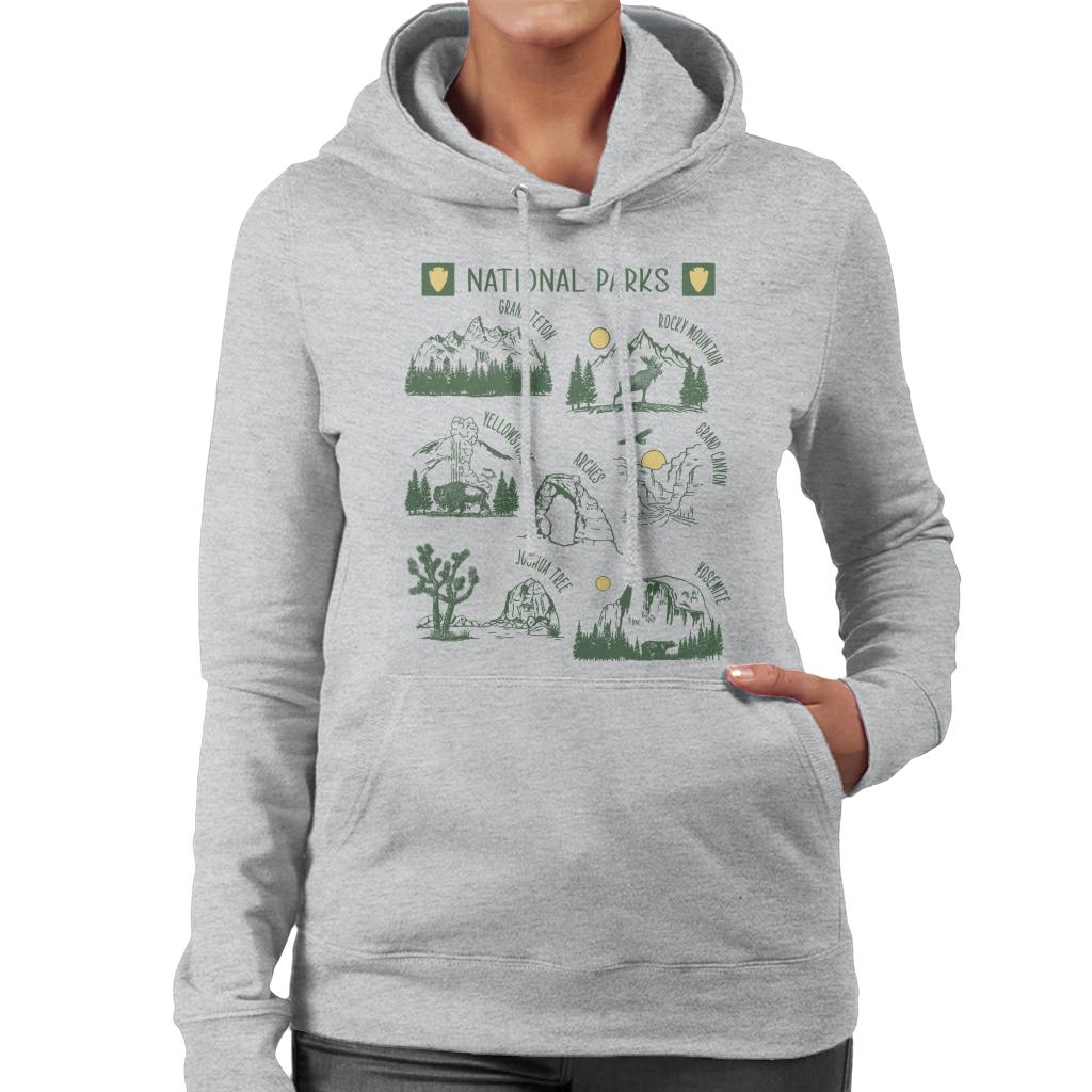 US National Parks Montage Women's Hooded Sweatshirt-ALL + EVERY