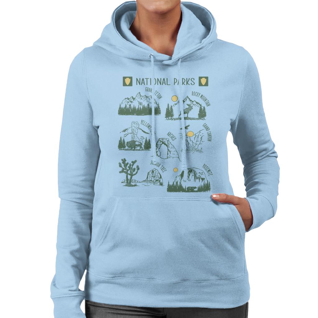 US National Parks Montage Women's Hooded Sweatshirt-ALL + EVERY