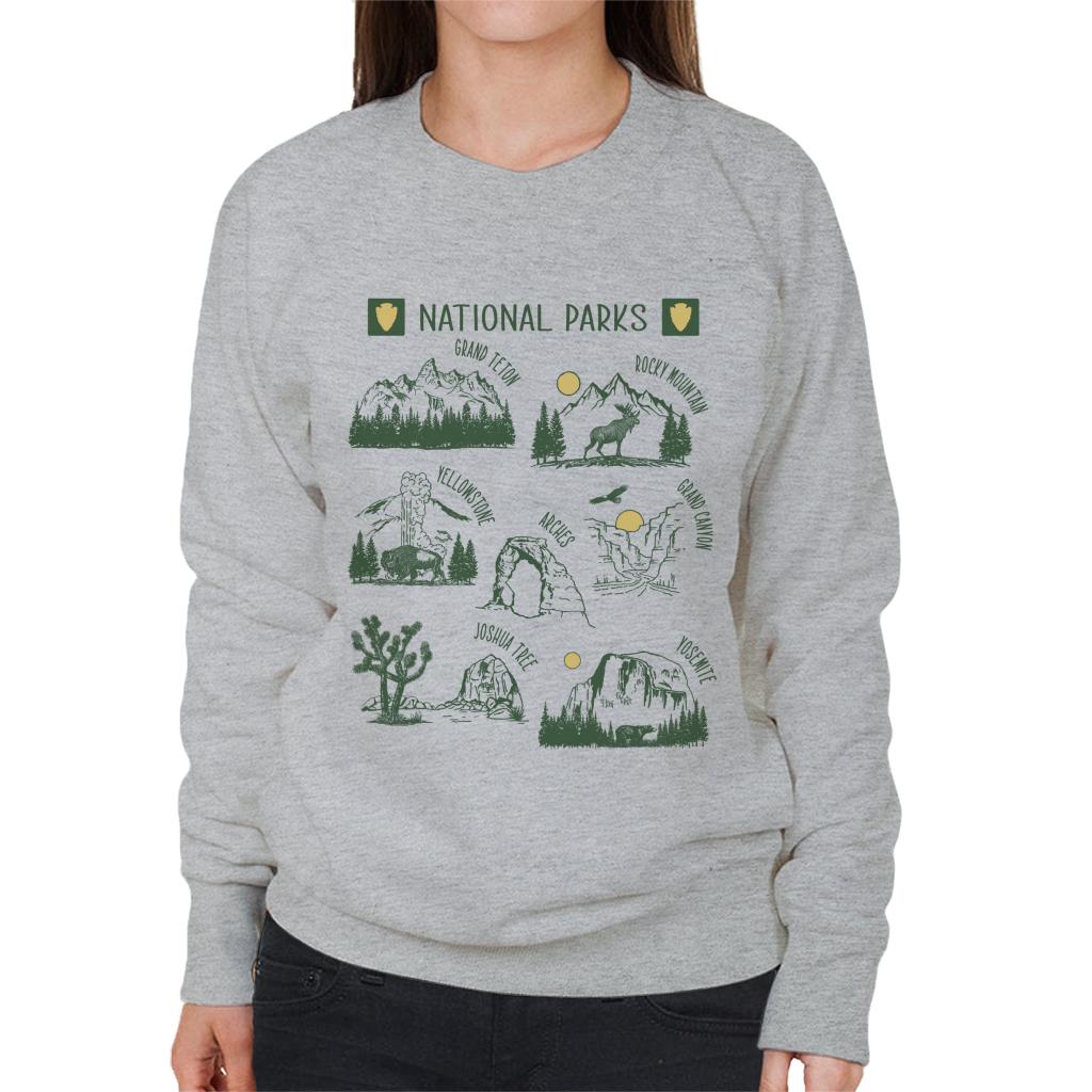 US National Parks Montage Women's Sweatshirt-ALL + EVERY