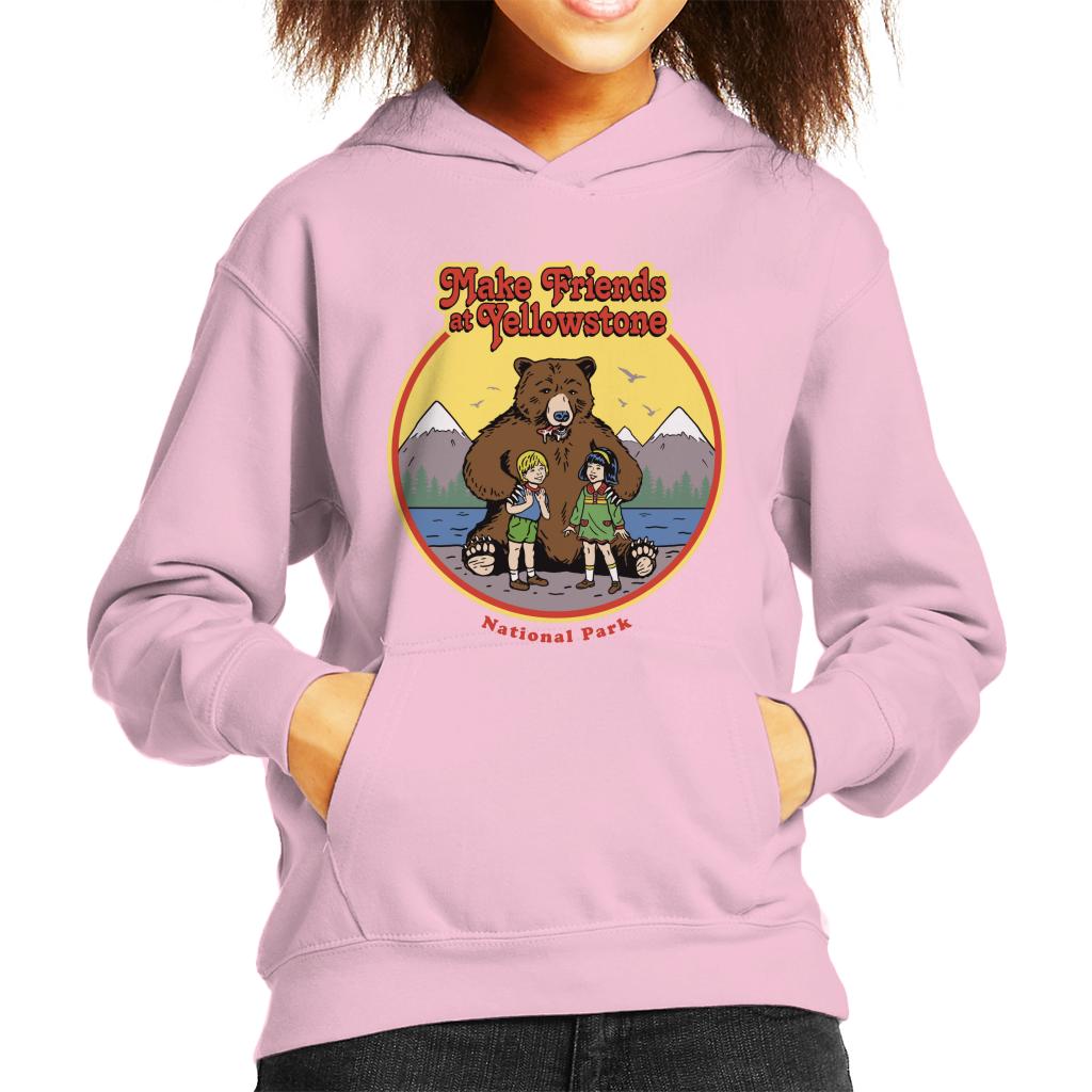 US National Parks Make Friends At Yellowstone Kid's Hooded Sweatshirt-ALL + EVERY