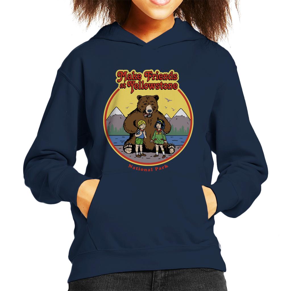 US National Parks Make Friends At Yellowstone Kid's Hooded Sweatshirt-ALL + EVERY