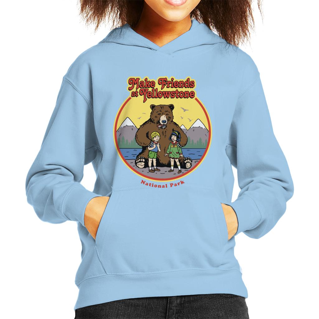 US National Parks Make Friends At Yellowstone Kid's Hooded Sweatshirt-ALL + EVERY