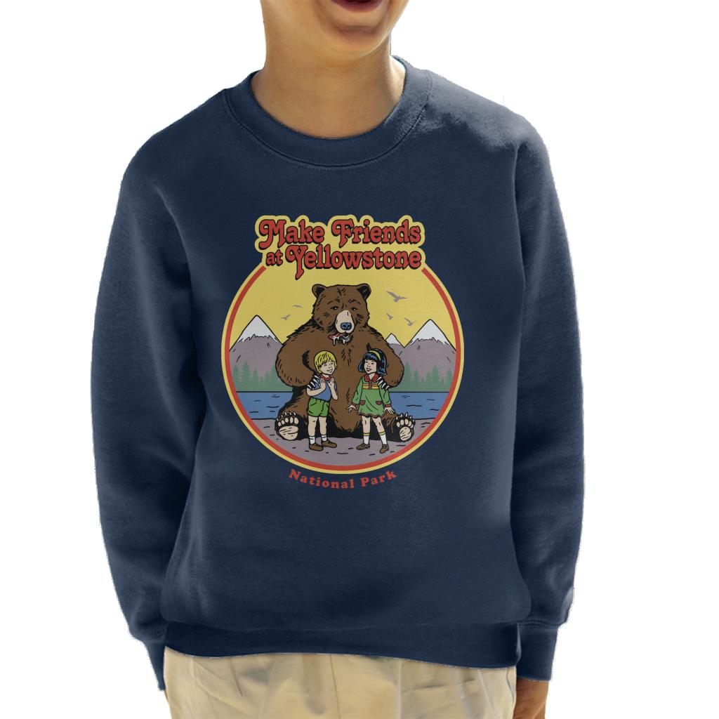 US National Parks Make Friends At Yellowstone Kid's Sweatshirt-ALL + EVERY